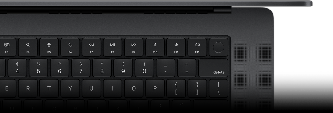 Vue du dessus d’un Magic Keyboard avec Touch ID.